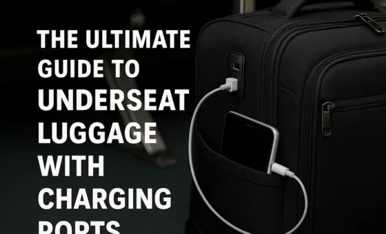 Underseat luggage with charging ports