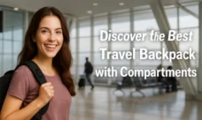 Travel backpack with compartments