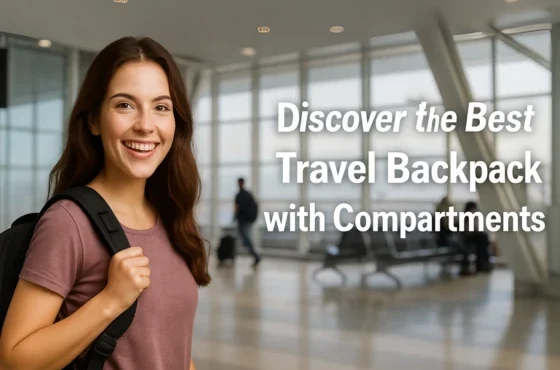 Travel backpack with compartments