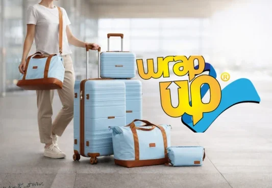 Adult traveler using spinner luggage sets teens with lightweight hard shell suitcases and travel bags in airport