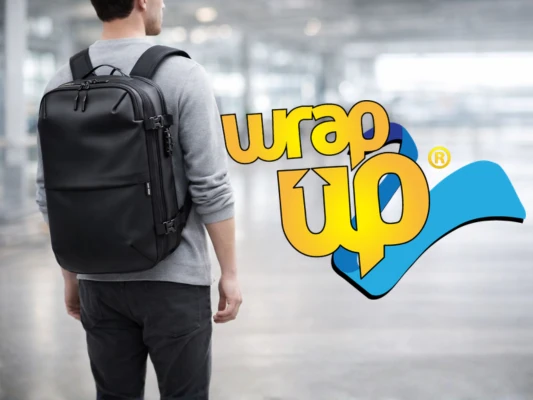 Traveler using best backpack luggage combo in airport, sleek carry-on backpack for smart travel